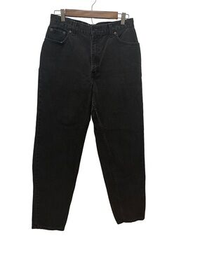 VINTAGE Levi’s Women's 100% Cotton Black Straight-Leg Jeans 12 Made in the USA